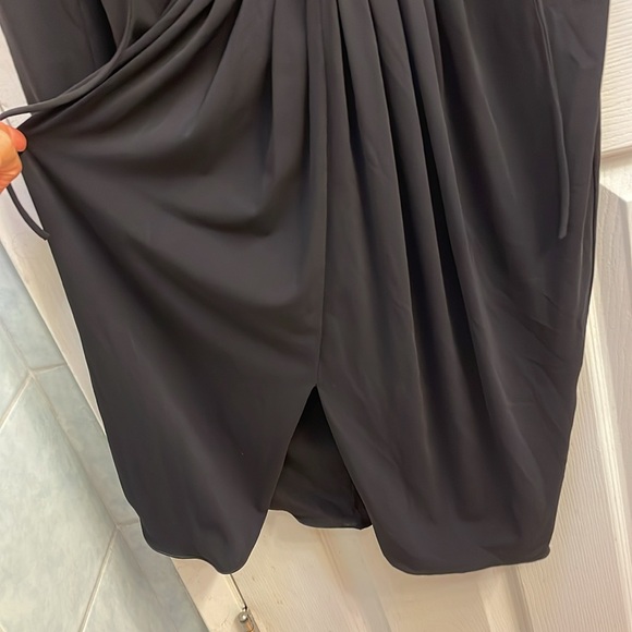 Armani Collection Collezioni Dress Black Cummerbund Waist Crossover Top Size 40 - Picture 5 of 8